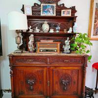 CREDENZA D'EPOCA IN NOCE, DOPPIO CORPO, AUTENTICA.