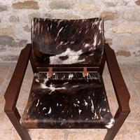 Poltrona design rustico-country vera pelle