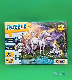 CRAZE Puzzle 200 Unicorni 3D Glitter