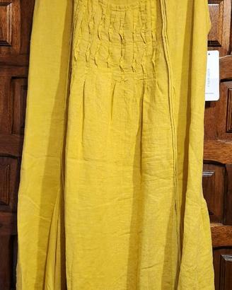 Abito donna in lino giallo senape Tg. XL-XXL