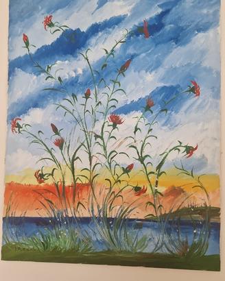 Quadro fiori al mare