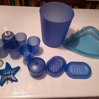 Accessori per bagno plastica blu