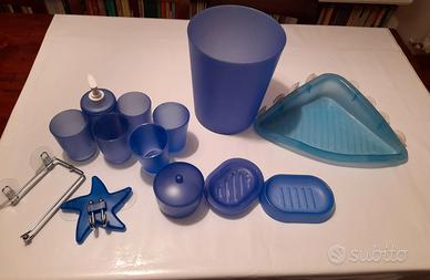 Accessori per bagno plastica blu