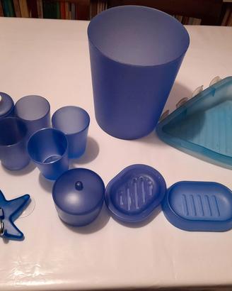 Accessori per bagno plastica blu