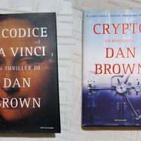 2 libri Dan Brown: "Il Codice Da Vinci" e "Crypto"