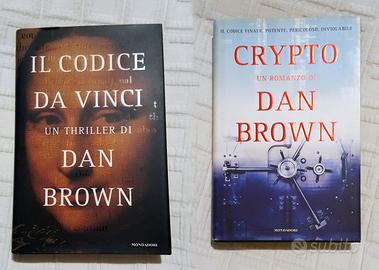 2 libri Dan Brown: "Il Codice Da Vinci" e "Crypto"