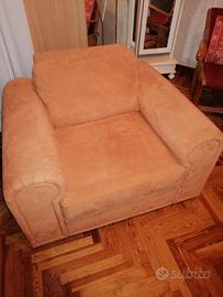 2 poltrone in alcantara rosa comode / cuscini in p