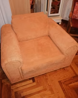 2 poltrone in alcantara rosa comode / cuscini in p