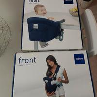 Seggiolino da tavolo e marsupio porta bebè 