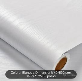 Pellicola autoadesiva grana legno bianco 40x500 cm
