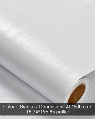 Pellicola autoadesiva grana legno bianco 40x500 cm