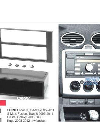 TELAIO NERO RADIO 1-DIN PER FORD FOCUS C-MAX S-MAX