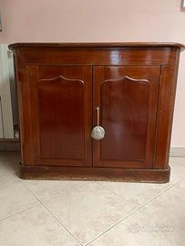 credenza inglese, in piuma di mogano, antica