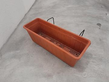 5 fioriere con sottovaso e portafioriere 49x17 cm