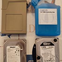 Coppia hard disk 1 TB e 500 GB con custodie