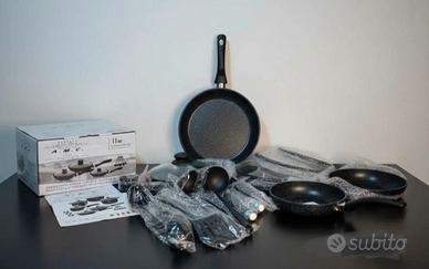 Tris di Padelle in pietra lavica 11Pcs