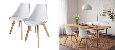 Sedie Stile Scandinavo – 4 Bianche e 4 Nere