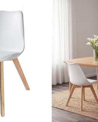 Sedie Stile Scandinavo – 4 Bianche e 4 Nere