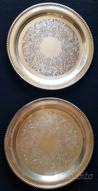 Coppia di grandi piatti/vassoi in Silver Plated