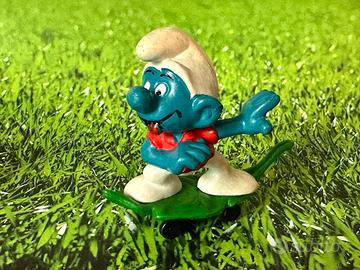 Puffo sullo Skateboard Schleich vintage 1981
