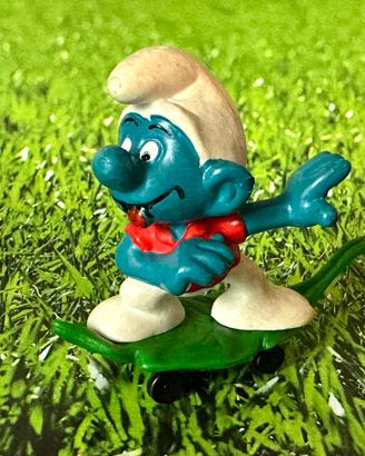Puffo sullo Skateboard Schleich vintage 1981