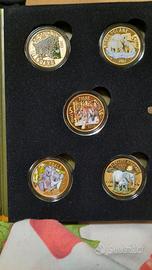 Monete 5 euro animali in via di estinzione 