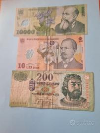 banconote  romania e ungheria
