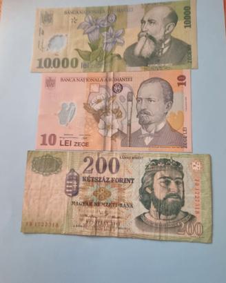 banconote  romania e ungheria