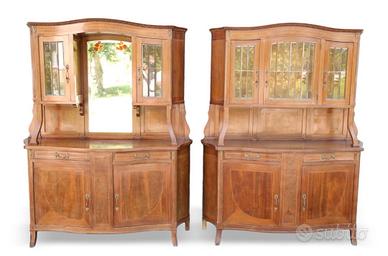coppia vetrine liberty credenze Antiche primi 900