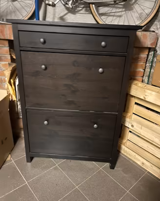 Scarpiera IKEA HEMNES nera con cassetto