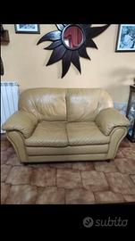 Divani in pele gialla