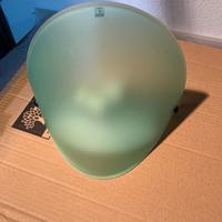 3 Applique murano verde satinata design mezzaluna