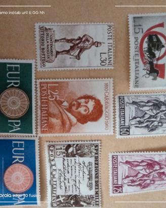 8 francobolli italiani nuovi del 1960