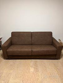 Divano letto 3 posti marrone