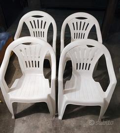 tavolo resina bianca + 4 sedie resina bianca