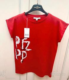 T-shirt Patrizia Pepe rossa con paillettes