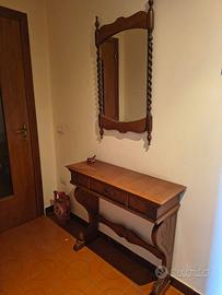 Set consolle + specchio in legno