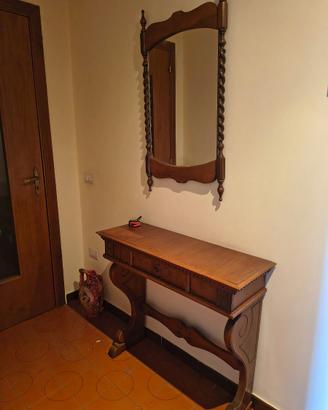 Set consolle + specchio in legno