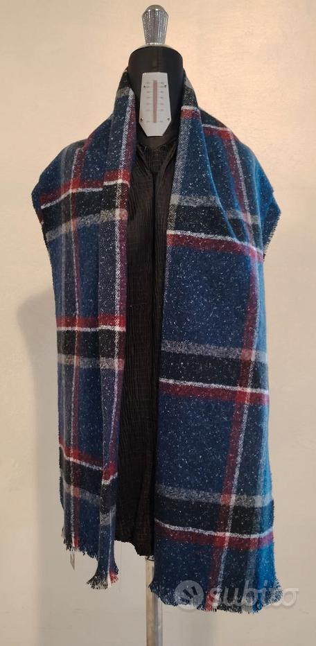 Sciarpa Rettangolare In Cotone Fair Trade - Tartan Grigio Yorkshire Con Dettagli Rossi