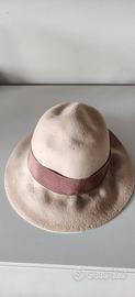 Cappello cloche feltro lana cammello sabbia vintag