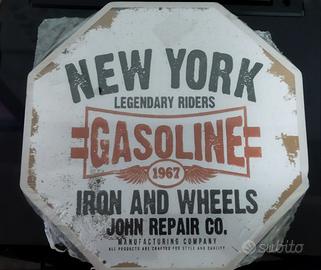 Quadro Targa in metallo New York Gasoline