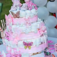 Torta Pannolini baby shower femmina 