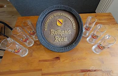 Insegna Birra Rothaus Brau + 6 boccali abbinati