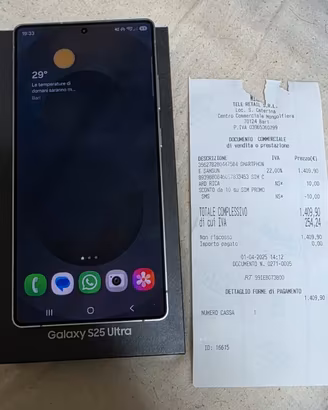 Samsung Galaxy S25 Ultra 256GB Titanium Scontrino