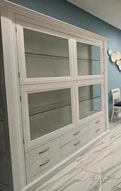 Cristalliera Vetrina Bianca Shabby Chic 