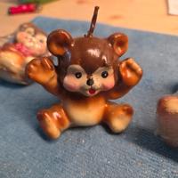 3 Candele Vintage Orsetti - Dipinte a mano - 