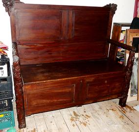 Antica CASSAPANCA portabiancheria antiquariato