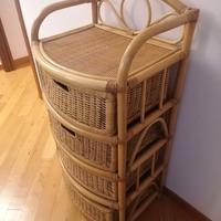 Cassettiera in vimini vintage