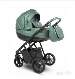 Passegino trio 3 in 1 Camarelo zeo verde ecopelle