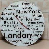 OROLOGIO DA PARETE IN VETRO SABBIATO LONDON ROME